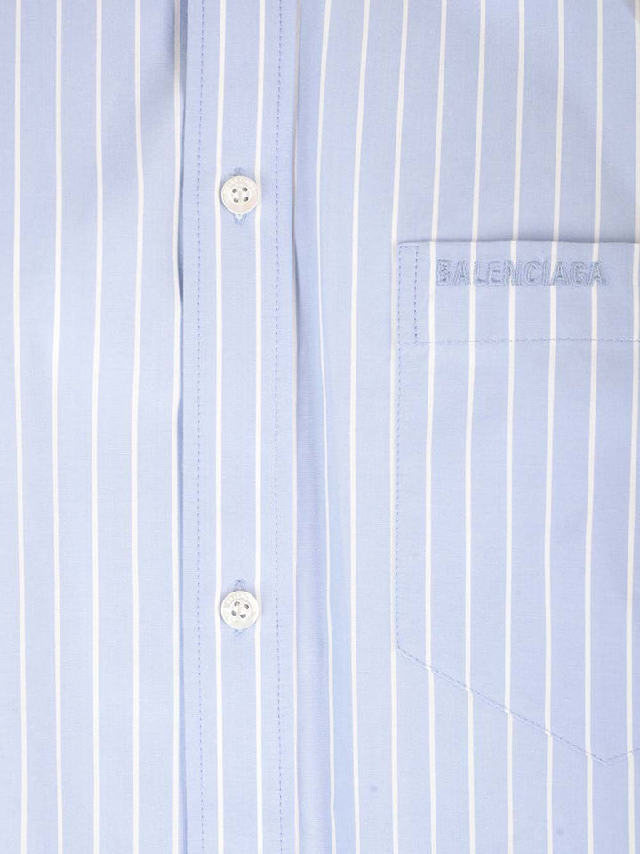 Balenciaga Large Fit Asymmetric Shirt Shirts - Light blue | ef2b18e7c9196070c9d455edcb5be085273c1369