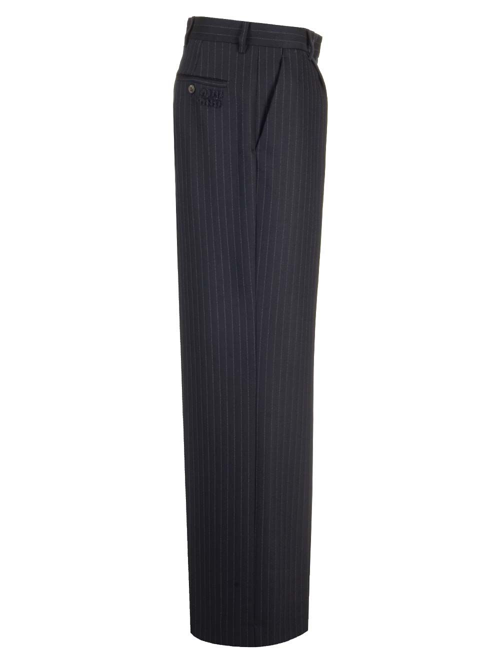 Miu Miu Blue Pinstriped Trousers - Blue | d687174ed7605d4d2f88576e29165c036ed846ab