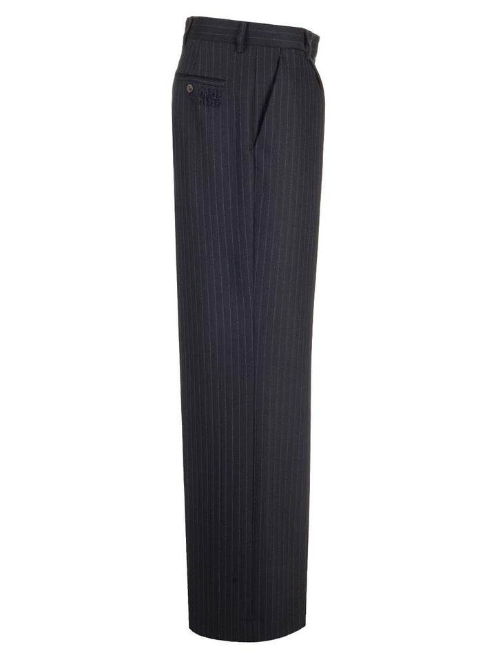 Miu Miu Blue Pinstriped Trousers - Blue | d687174ed7605d4d2f88576e29165c036ed846ab