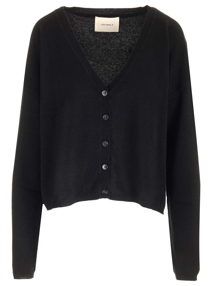Lisa Yang Abby Cardigan Knitwear - Black | 6695845bcd77f1573f2d9d0adba417e73095c625