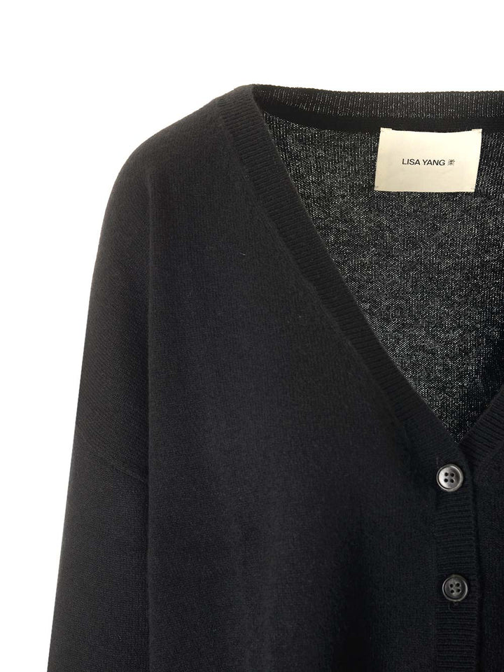 Lisa Yang Abby Cardigan Knitwear - Black | d41d46f1f5c0d0ffe026cb777f7b7fd95b90c8e4