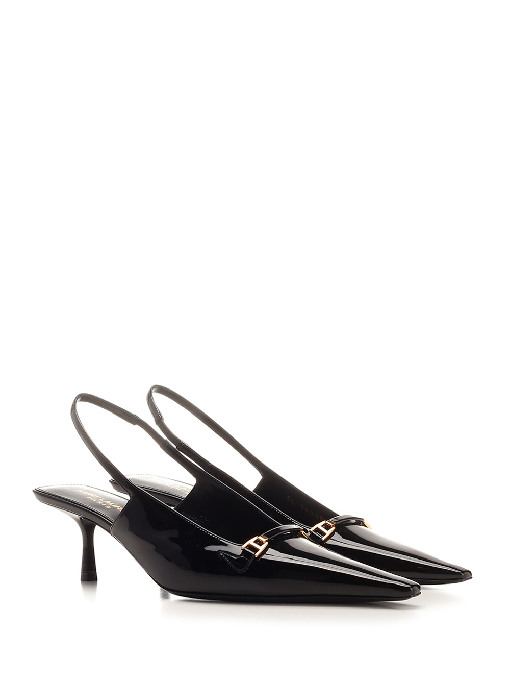 Saint Laurent Slingback With Spool Heel Pumps - Black | e8349b51cfb43479ea087461ec47b83967a543a5