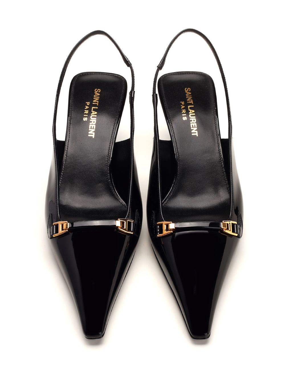 Saint Laurent Slingback With Spool Heel Pumps - Black | b06524ed2a05afe74957d1d68762aa9672d84b7f