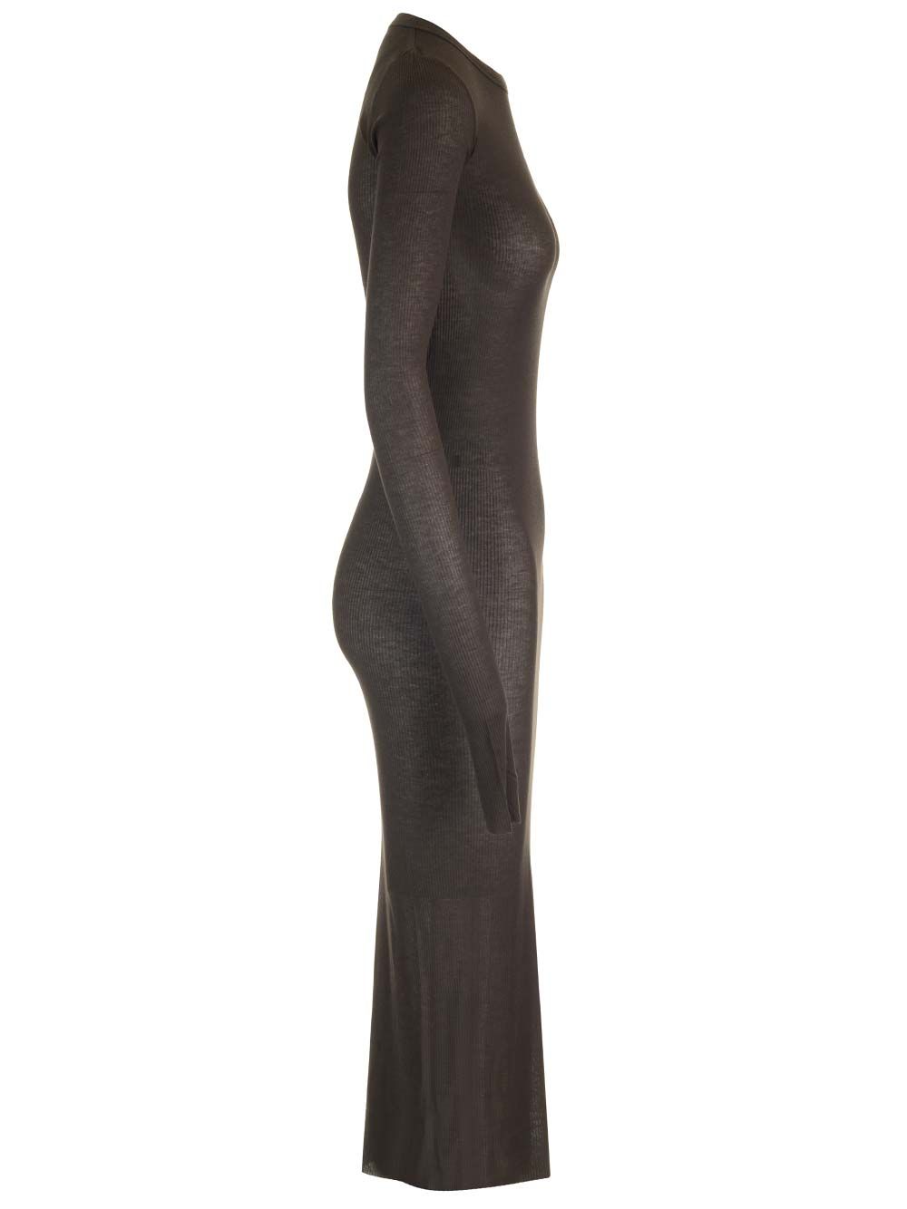 Rick Owens Fitted Jersey Dress Dresses - Brown | 6857894151a8651325d3203b4bae579410fe8304