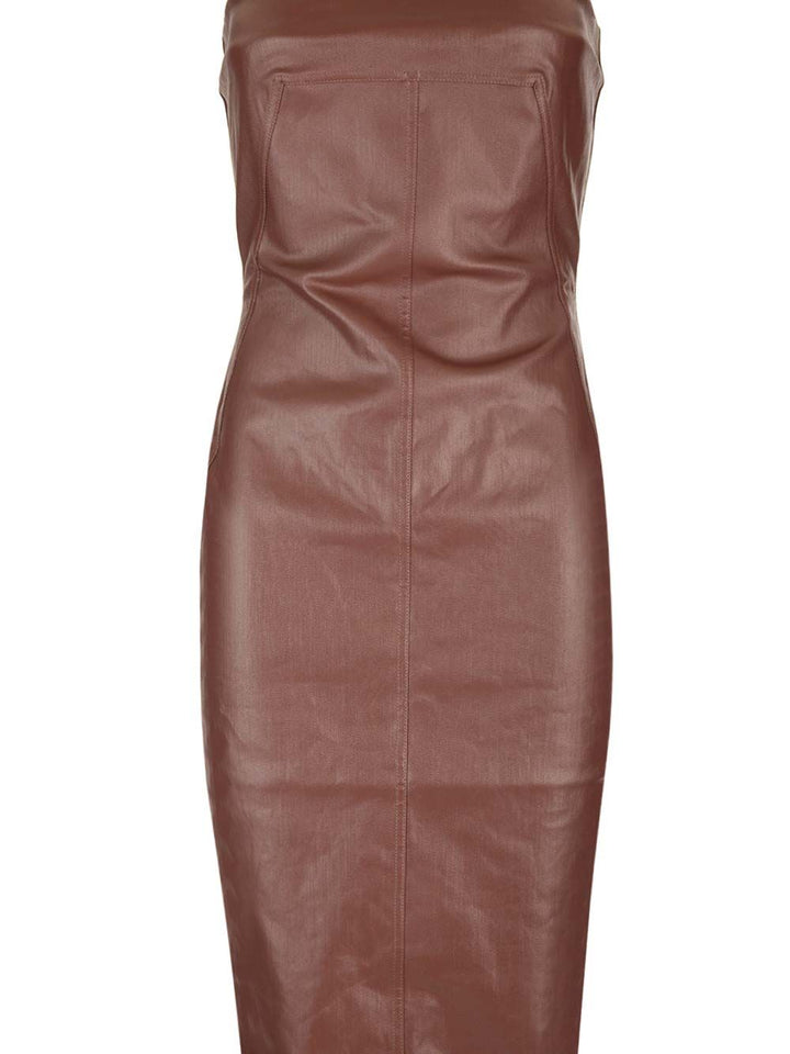 Rick Owens Long Bustier Dress Dresses - Brown | d6321304e026c27e5fe1df6ad1a1129e6c29406c