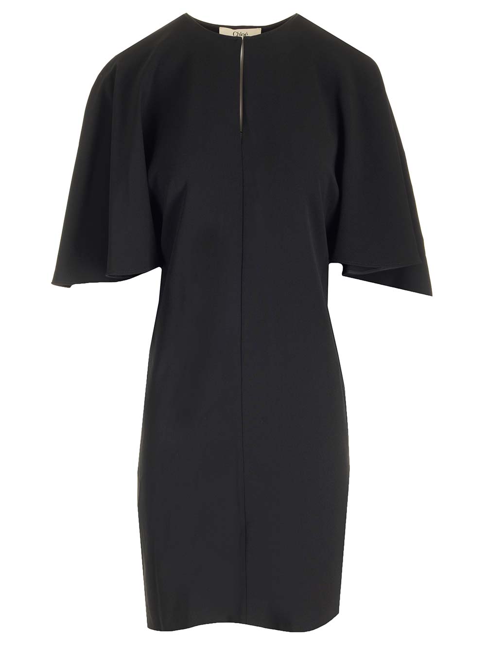 Chloe' Cape Sleeves Mini Dress Dresses - Black | ce996eb70995eda0e14204621a2209bc12f03c3d