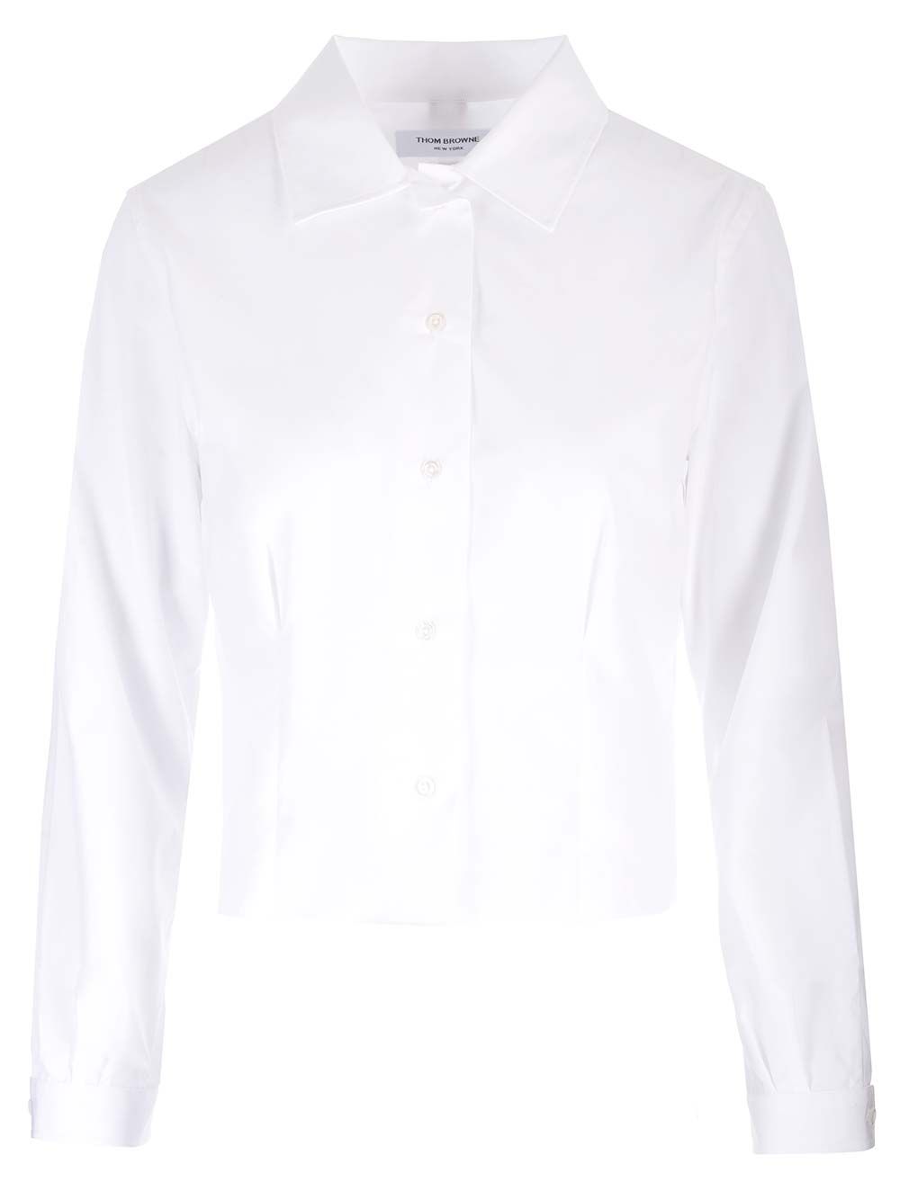 Thom Browne Cropped Shirt Tops - White | f3eb4cbf013587f291b13c2b4a25ecbf94212c48