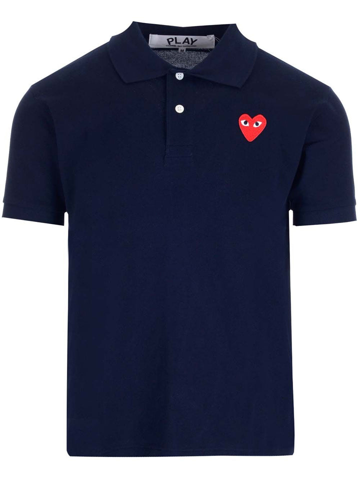 Comme Des Garcons Play Half-Sleeved Polo Polo shirt - Blue | 24639fabbf0c0db524aaad5eed6a619af2ec5131