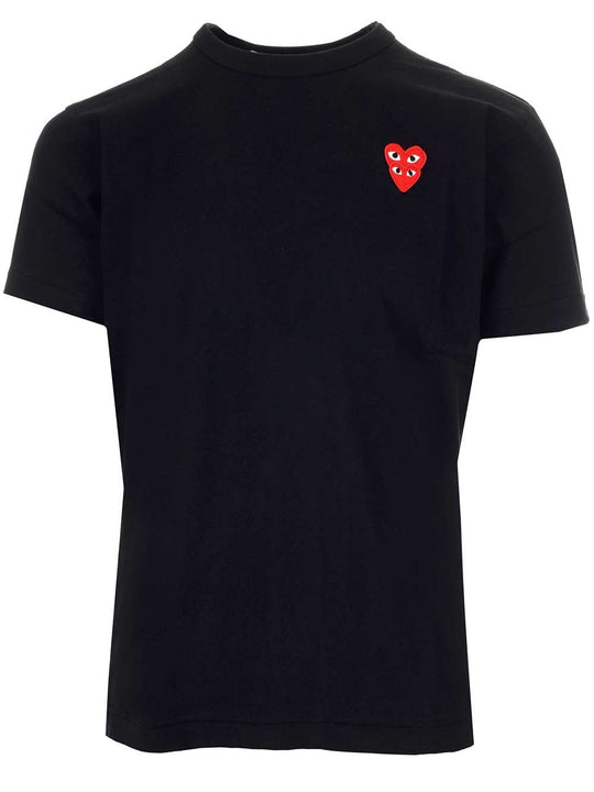 Double Red Hearts T-Shirt Black