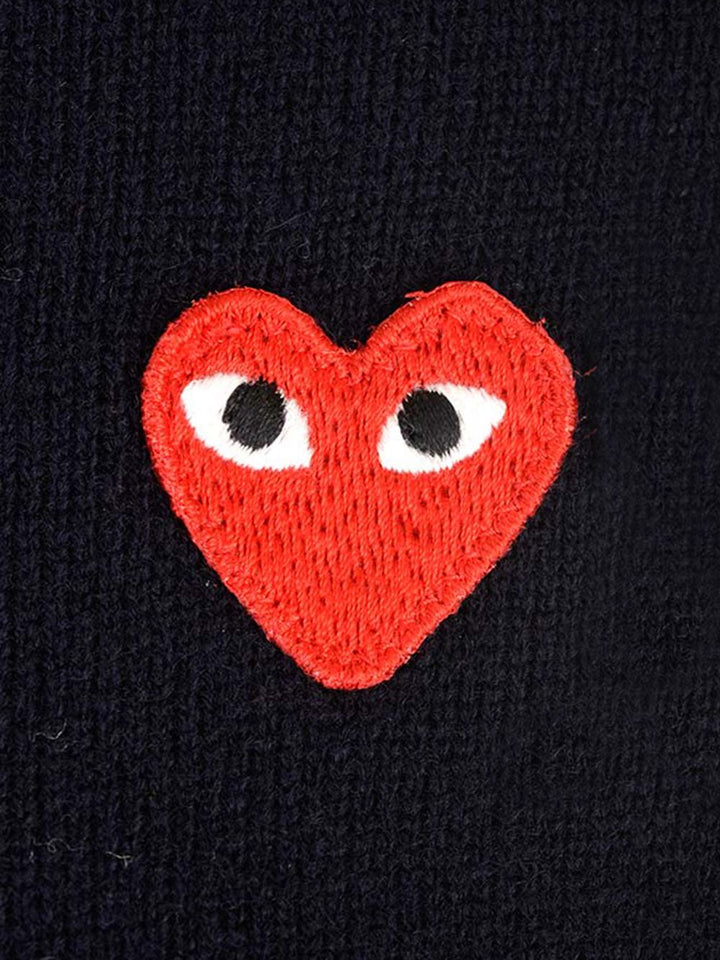 Comme Des Garcons Play Merino Wool Cardigan Knitwear - Blue | b649b517d0edcfb87fa528944c59e6901f730db3