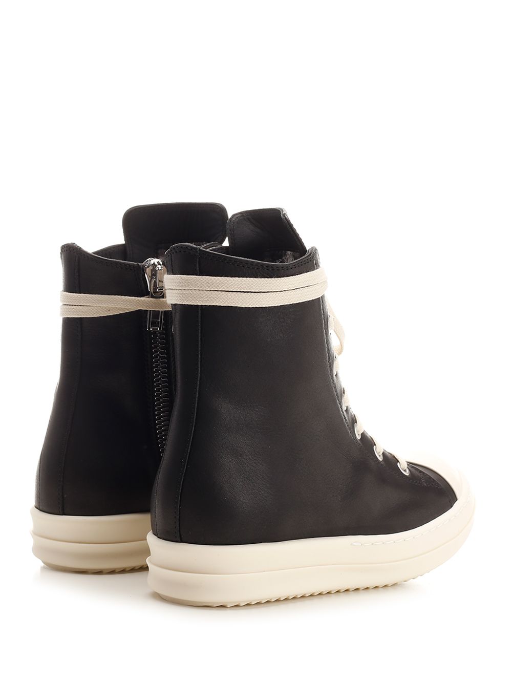 Rick Owens Porterville Leather Sneakers - Black | def7ccdee6b5a1e99253aad67a73a66a22488401