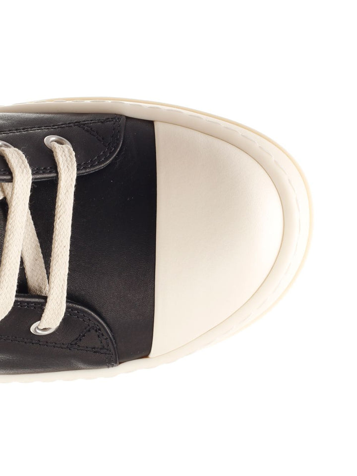 Rick Owens Porterville Leather Sneakers - Black | 047ed48dc23fd81b3dc432125941e7af5b85b349