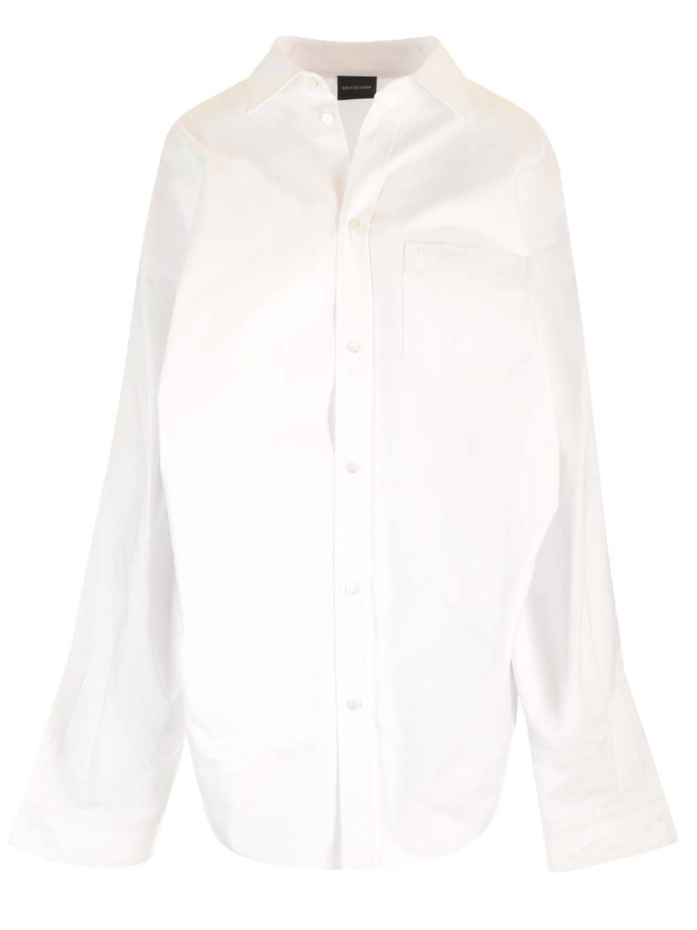 Balenciaga Large Fit Asymmetric Shirt Shirts - White | 1675cfdc00325b9169982fdb5987dab3cf65a5db