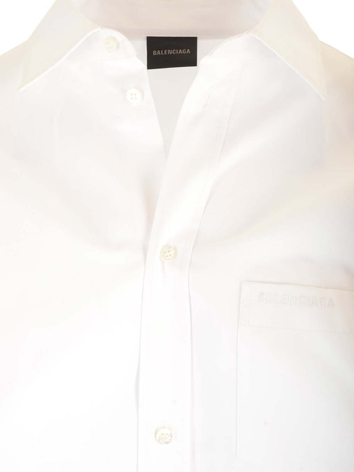Balenciaga Large Fit Asymmetric Shirt Shirts - White | acc0dba6918a614ad3d8c0111b3372fa9a733c40