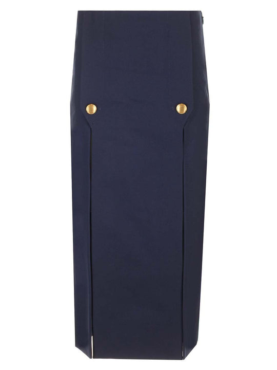 Wool Midi Skirt Skirts Blue