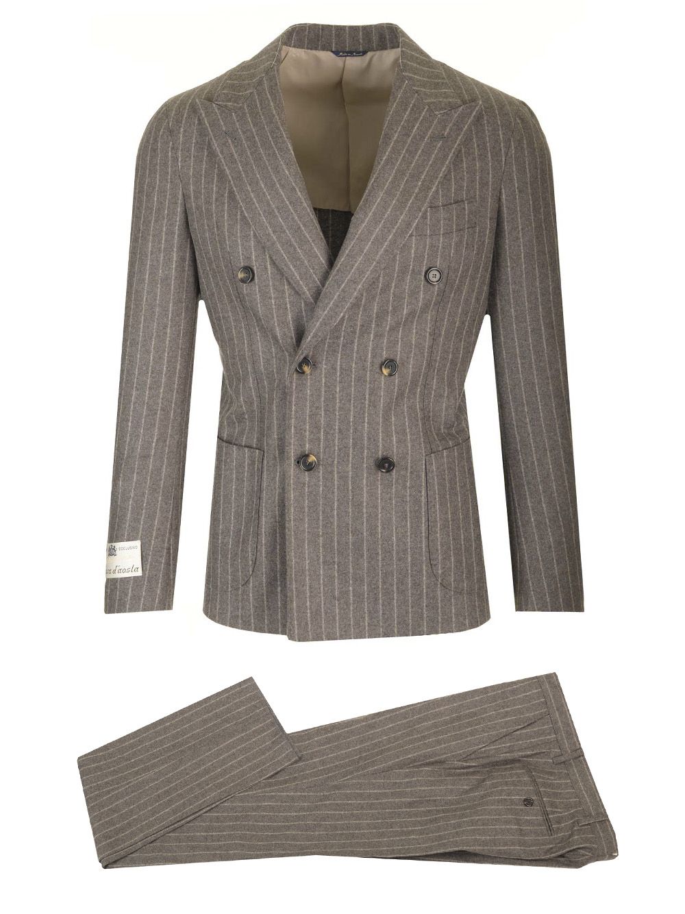 Al Duca D'Aosta Abito 2 Petti Flanella Grigio Gessato Lana Dresses - Grey | 7b89ffc55626c7e4a4e1c92db4165fd9c5f2d214