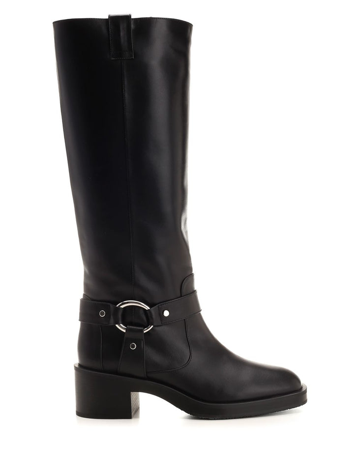 Stuart Weitzman Biker Jax Knee-High Boots - Black | 2cd79fae85b38991f193407e0176c0d76ef23354