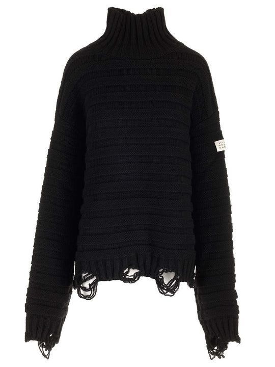 High Neck Sweater Knitwear Black