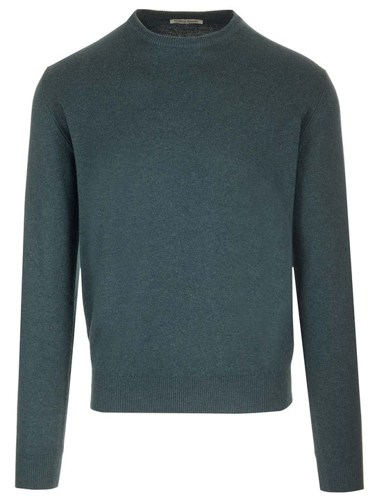 Wool And Silk Crew Neck Sweater Knitwear Green
