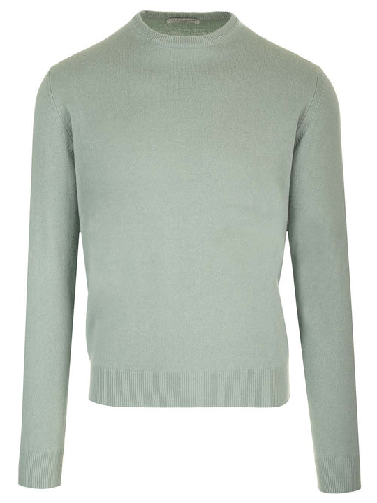 Wool And Silk Crew Neck Sweater Knitwear Green