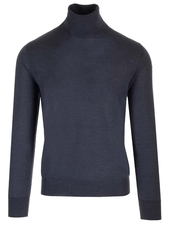 Cashmere And Silk Turtleneck Sweater Knitwear Blue