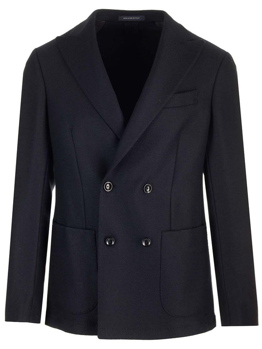 Double-Breasted Wool Jacket Jackets Blue