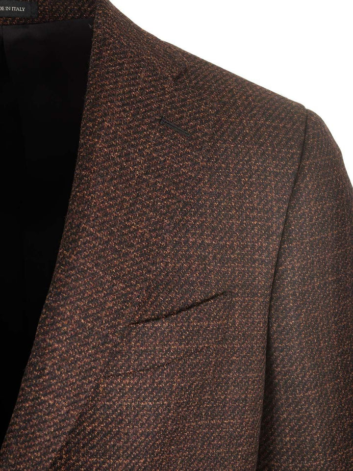 Al Duca D'Aosta Wool Melange Blazer Jackets - Brown | 36d5364d7f1a6beafc72cbe3d596ec364d4040d7