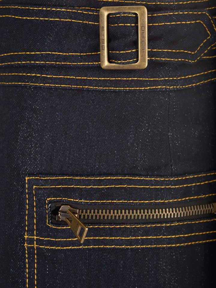 Etro Stretch Denim Skirt Skirts - Blue | 476a32dee7e9d49999f2202e83ed59ecf32cfb2f