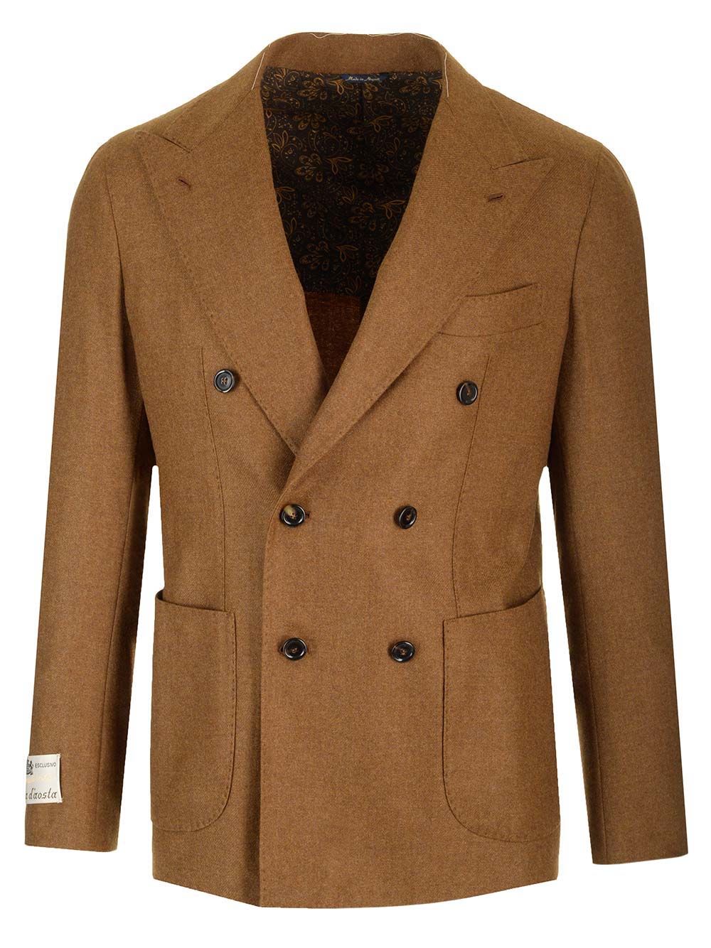 Al Duca D'Aosta Double-Breasted Jacket With Metal Gold Buttons Jackets - Brown | 86243114c5ce0bb2ac5cdd547c667e0f02052e21