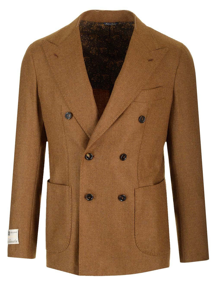 Al Duca D'Aosta Double-Breasted Jacket With Metal Gold Buttons Jackets - Brown | 86243114c5ce0bb2ac5cdd547c667e0f02052e21