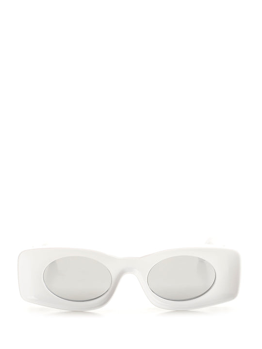 Chunky Frame Sun Glasses White