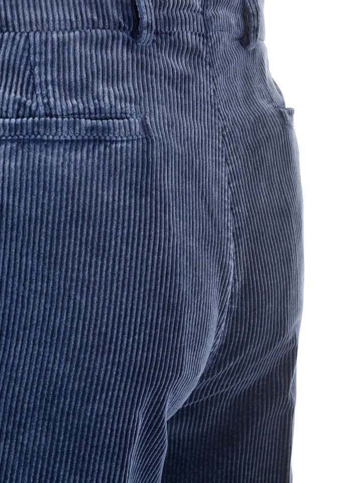 Brunello Cucinelli Blue Corduroy Trousers - Blue | 97d9fb65d48a9c92c550f19ac79bb317a91dc7ea