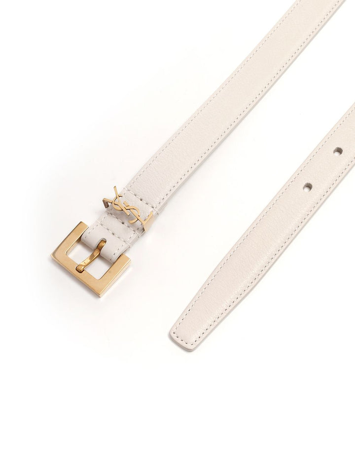 Saint Laurent Ysl Logo Belt Belts - White | 9a5479c0afbeb6ba0f6813ca77aff6b70692f36e