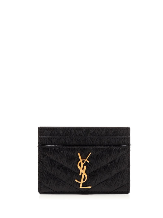 Monogram Card Case Wallets Black