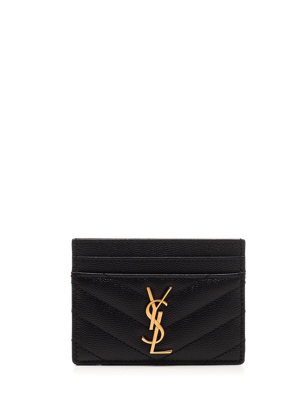 Saint Laurent Monogram Card Case Wallets - Black | ceae17f6f814c23329c71fce03418e7732d39035