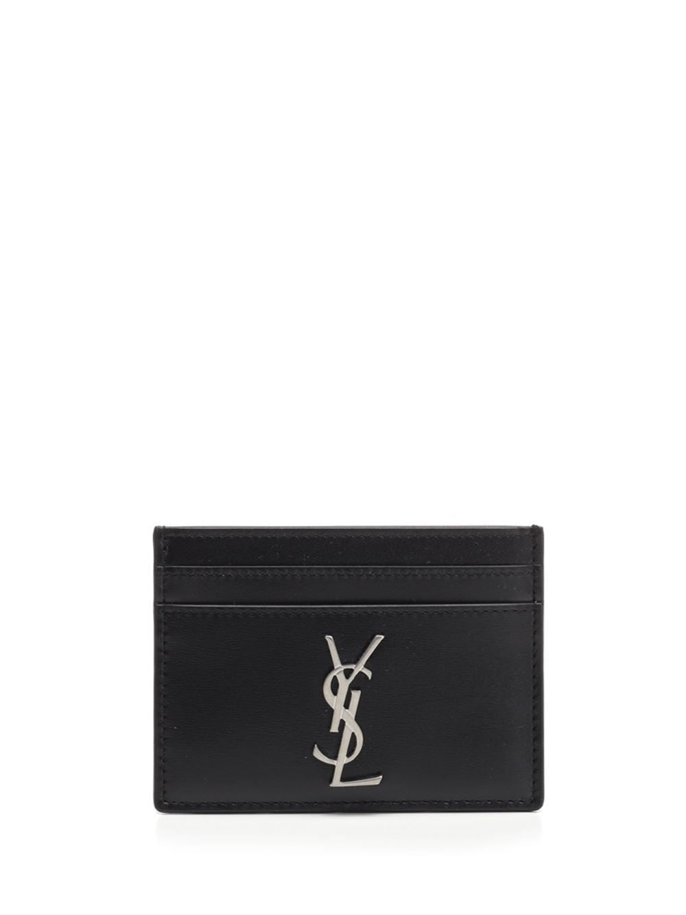 Saint Laurent Cassandre Card Holder Wallets - Black | 8cd6247c42715a4bc8a36cb005b26c303912e224