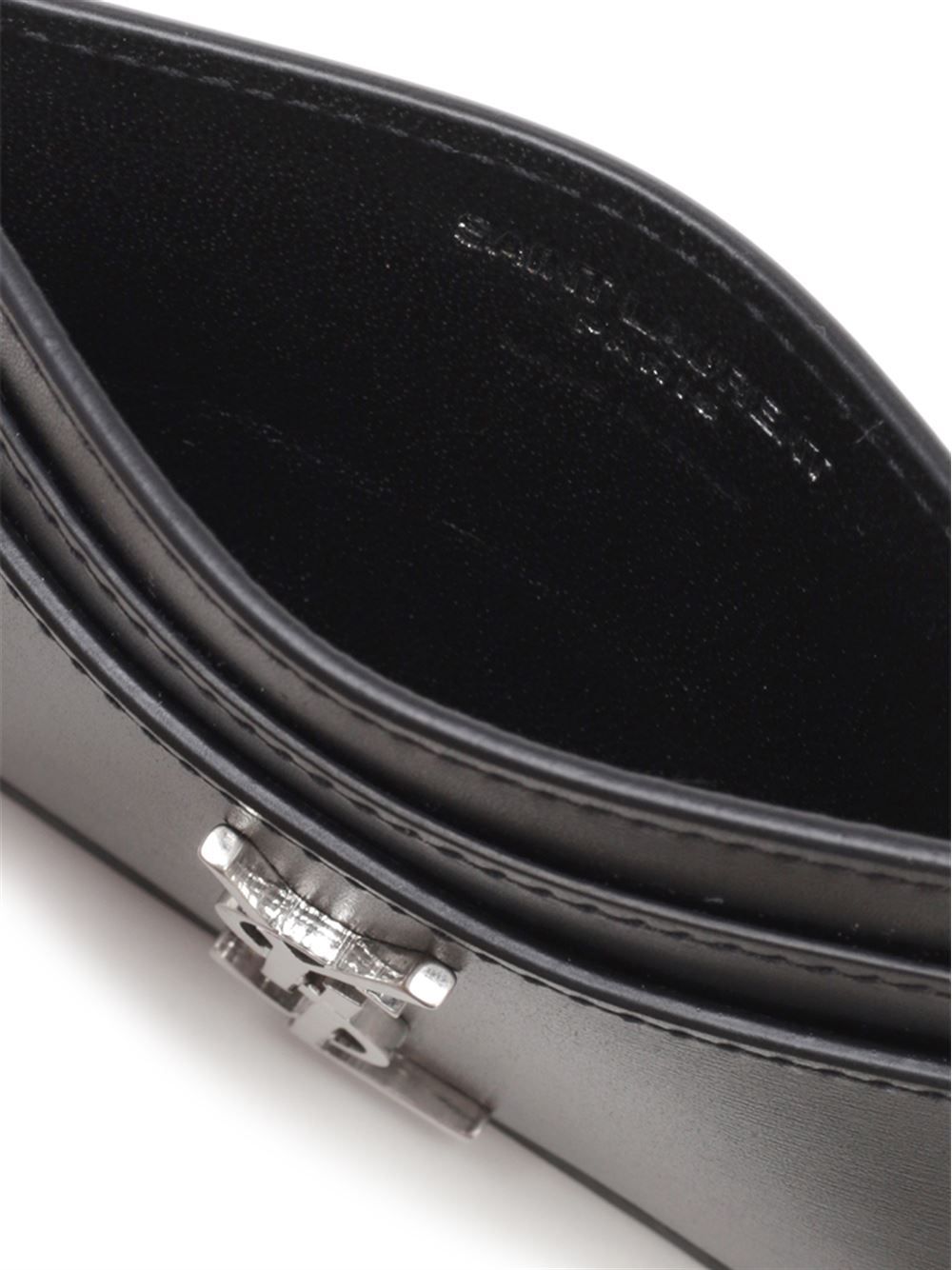 Saint Laurent Cassandre Card Holder Wallets - Black | 57e2027d722c5f9ed60fb4d803a83c5e80516d9f