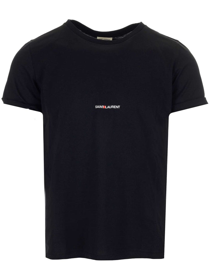 Saint Laurent Classique Crewneck Short Sleeve With Logo T-Shirt - Black | 517b537a9681db890bc56a48ed5ef1206da4636e