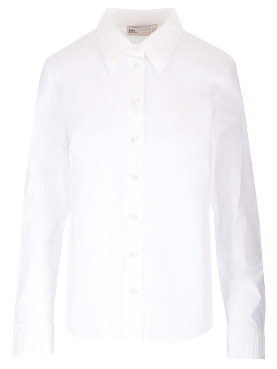 Crimped Collar Shirt Shirts White