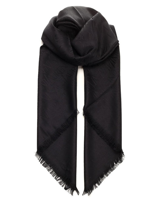 Monogram Ysl Jacquard Scarf Scarves And Foulards Black