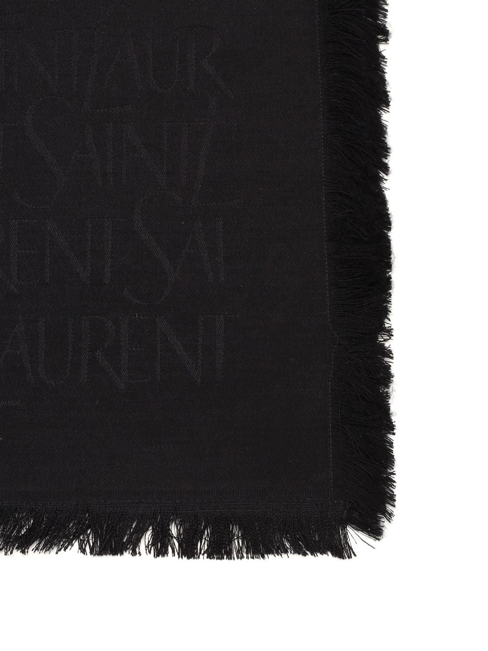 Saint Laurent Monogram Ysl Jacquard Scarf Scarves And Foulards - Black | b1f4b739aa0525de1ccdc7d4544c36a1f1e89a6f