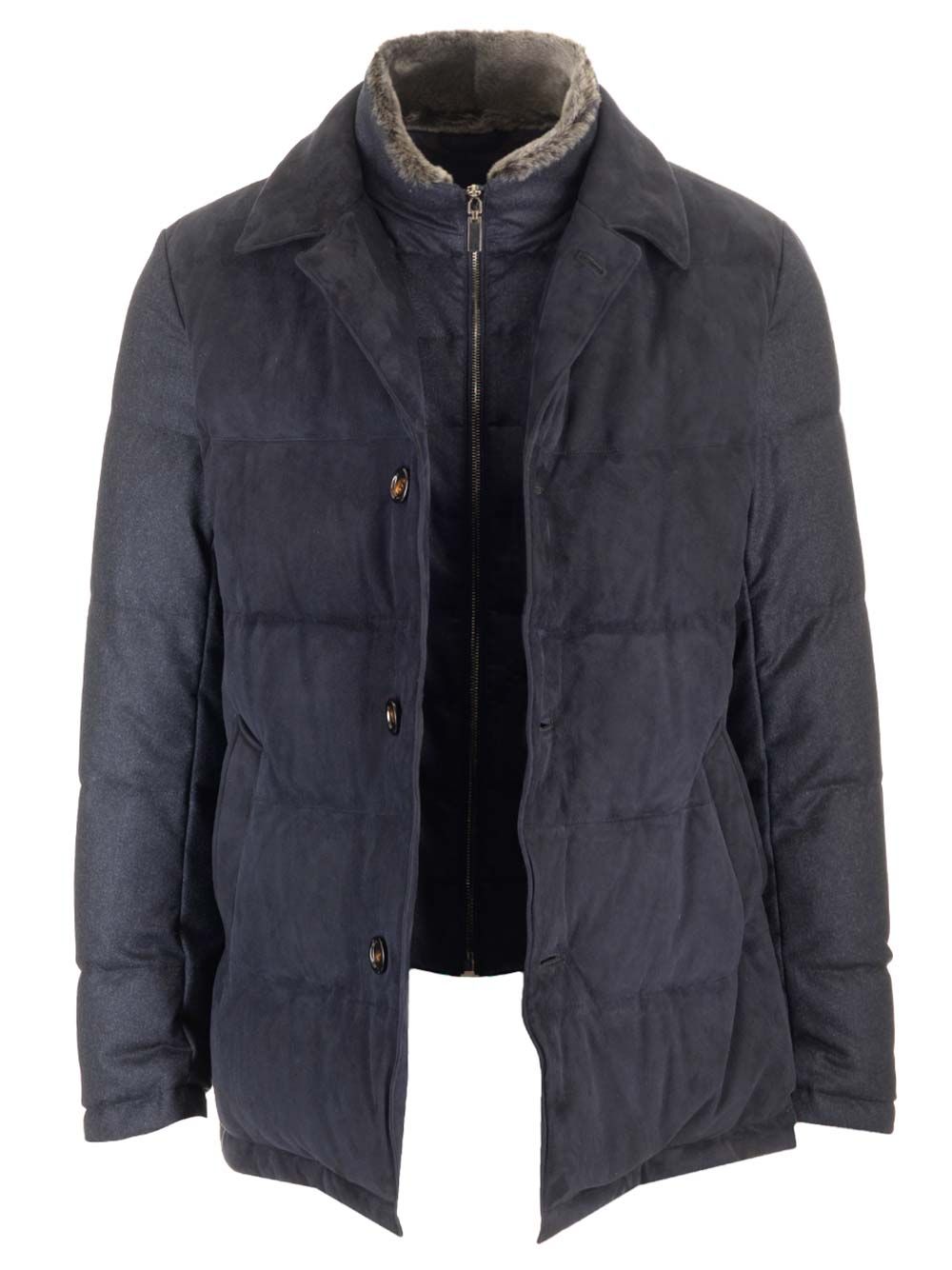 Al Duca D'Aosta Leather And Wool Jacket Jackets - Blue | 5d6a383d8275ac4698f2afac22320e60749ebcb0