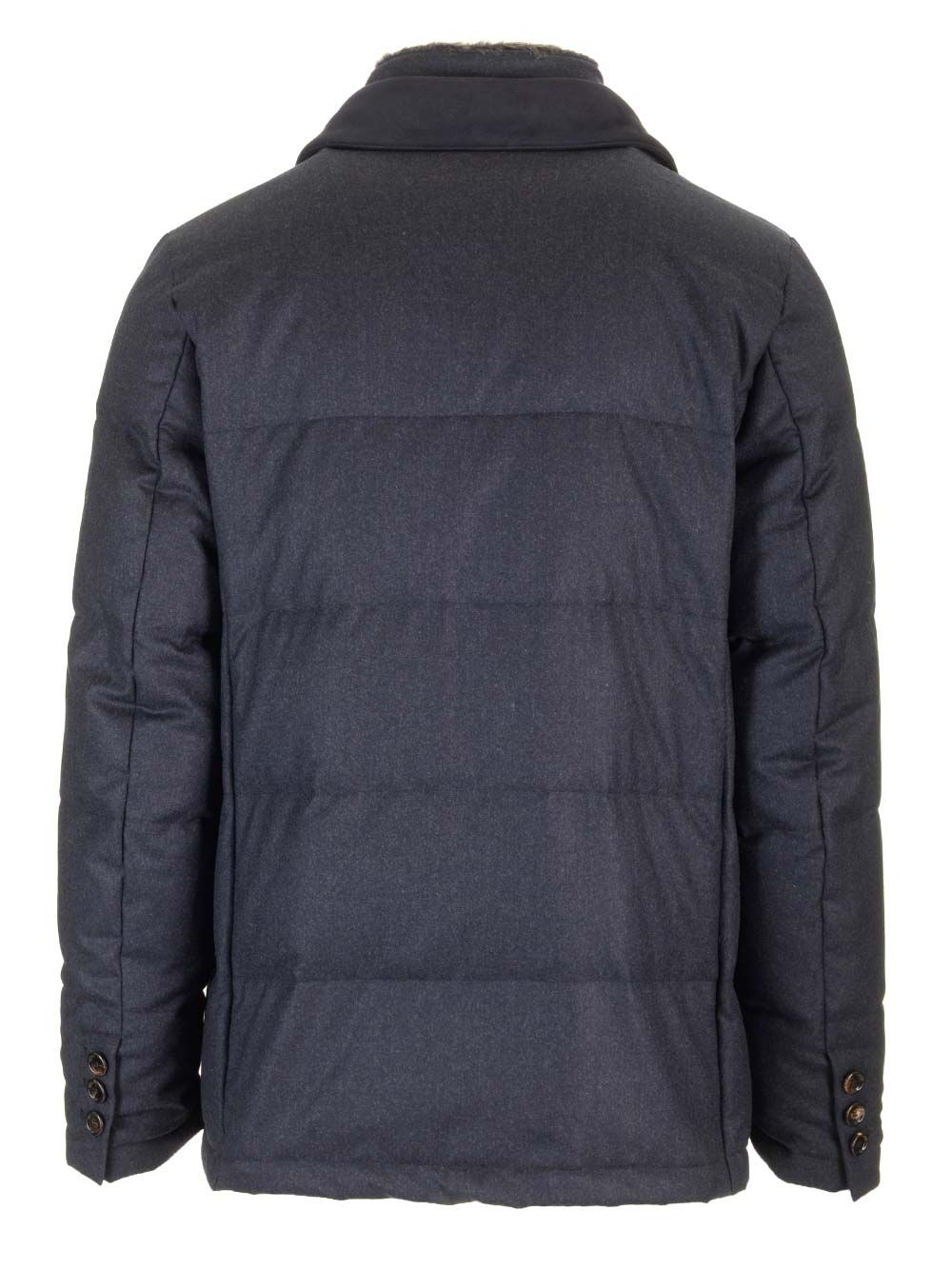 Al Duca D'Aosta Leather And Wool Jacket Jackets - Blue | cd6e05540fbb0f5a70290cbdc538441ba93633fb