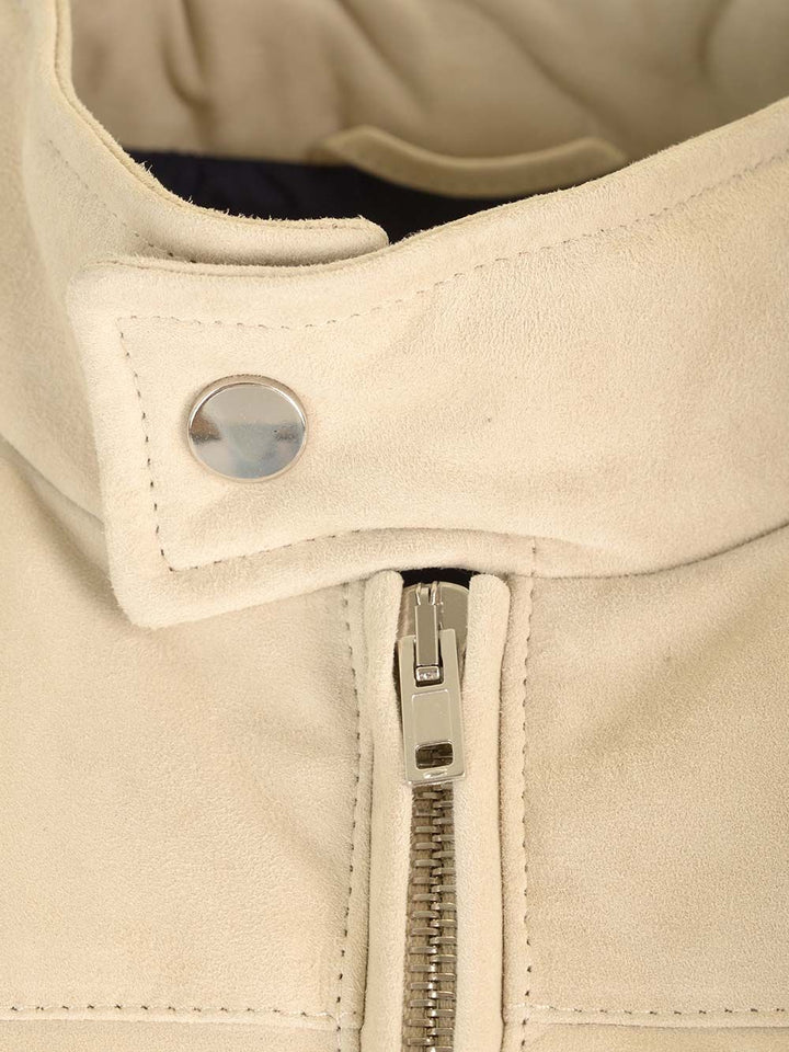 Al Duca D'Aosta Suede Padded Vest Jackets - White | 0dd4155376acc3bd37ebae15603aba53b3dd28a4
