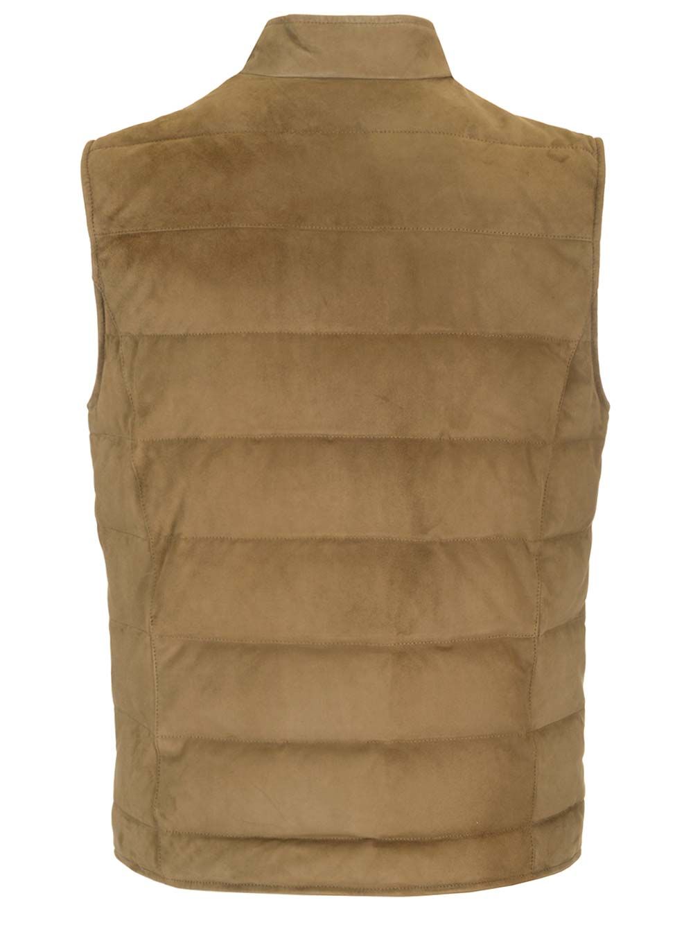 Al Duca D'Aosta Suede Padded Vest Jackets - Green | 629adb70041935b06fe869577b9edfde684450ce