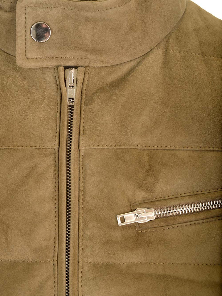 Al Duca D'Aosta Suede Padded Vest Jackets - Green | 1bbcc562aa4901c25f32cfae3009ab8f120685ed
