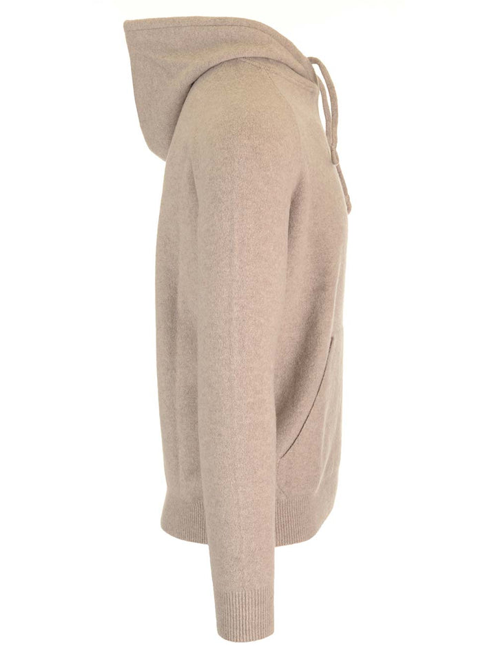 Al Duca D'Aosta 1902 Wool Sweater With Hood Knitwear - Beige | 77dae93103d6b8c78bb7baaaee3850d2c0be3b12