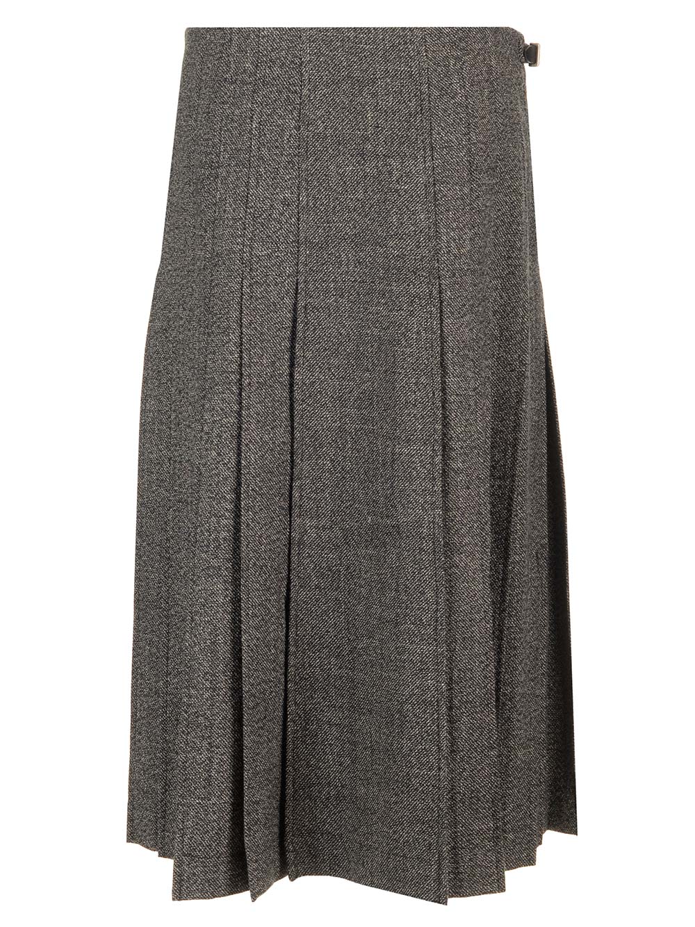 Durazzi Milano Pleated Midi Kilt Skirt Melange Black Skirts - Grey | 403d77ce1cd2c2985606df8cb8273ed32711276c