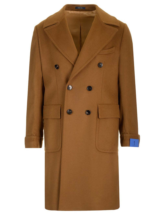 Ulster Tobacco Coat In Virgin Wool And Cashmere Coats Brown