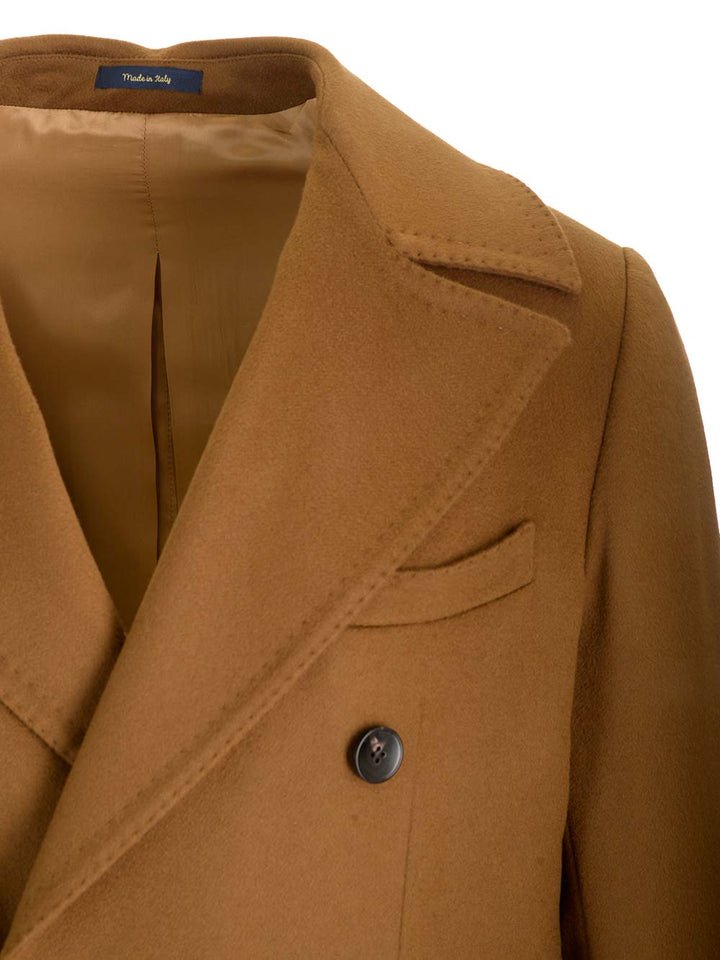 Guarinucci Ulster Tobacco Coat In Virgin Wool And Cashmere Coats - Brown | 6154a2b99e2d8c9804e680f8e65286ec0f8b64ae